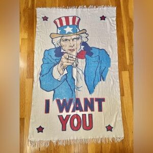 Vintage Mid Century 1960’s Uncle Sam Americana Military USA Beach Towel